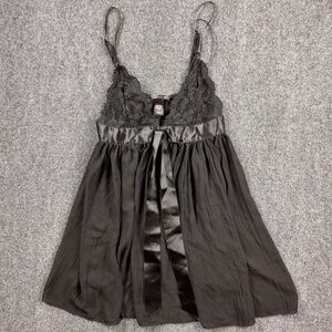 Victoria's Secret Babydoll Small Black Lace Tulle Mesh Semi Sheer Lingerie Night